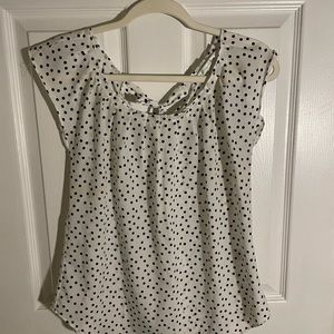 LC Lauren Conrad polka dot blouse with tie in back
